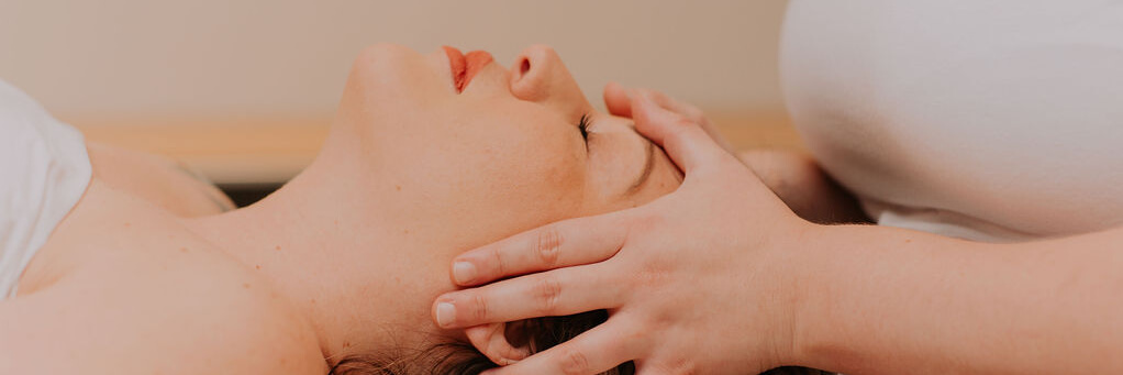 Woman getting scalp massage